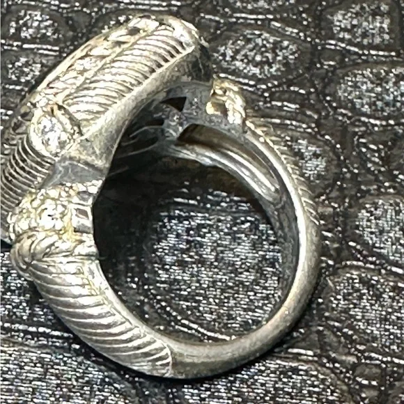 JUDITH RIPKA Sterling Silver Black Onyx & CZ Ring Size 6.5 - Picture 2 of 6